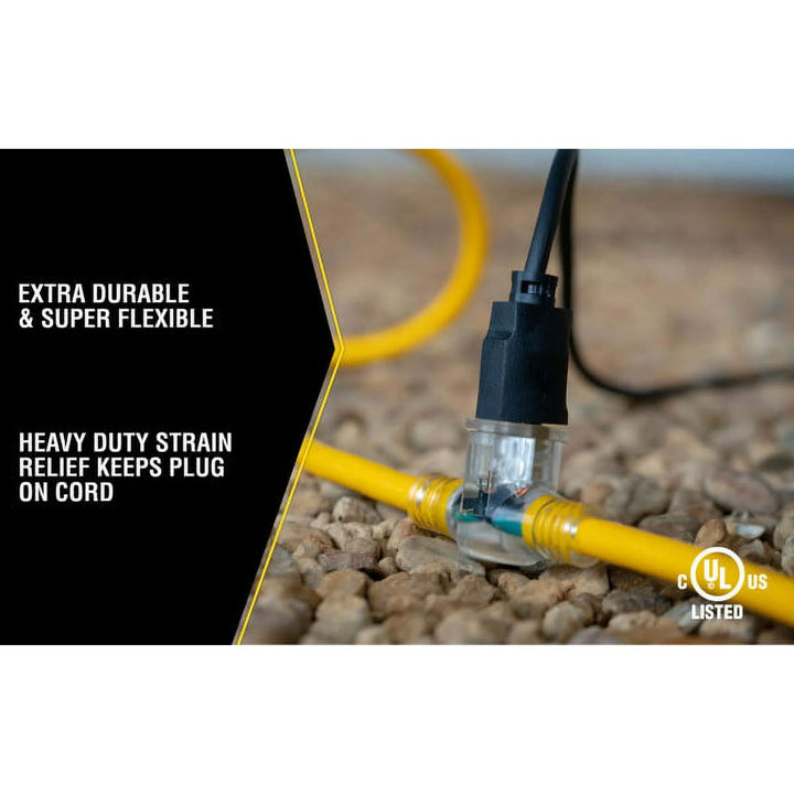 Southwire Yellow Jacket 25' Industrial Commercial 3 Outlet Extension Power Cord - VMInnovations