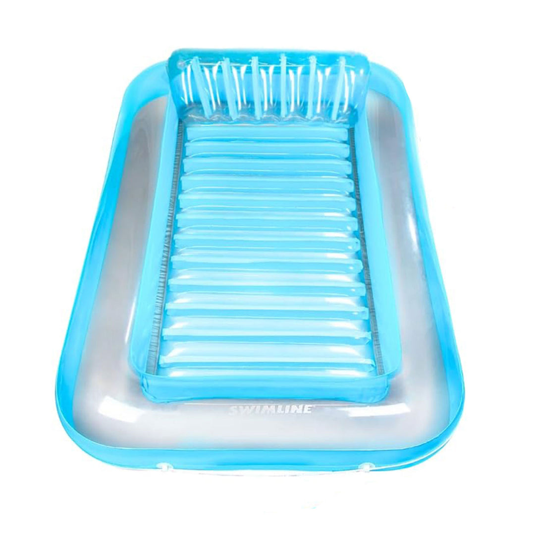 Swimline Original Suntan Tub Relaxing Outdoor Water Lounge Float, Blue (3 Pack) - VMInnovations