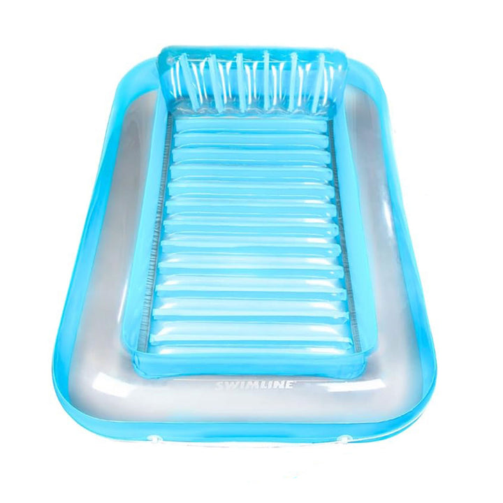 Swimline Original Suntan Tub Relaxing Outdoor Water Lounge Float, Blue (3 Pack) - VMInnovations