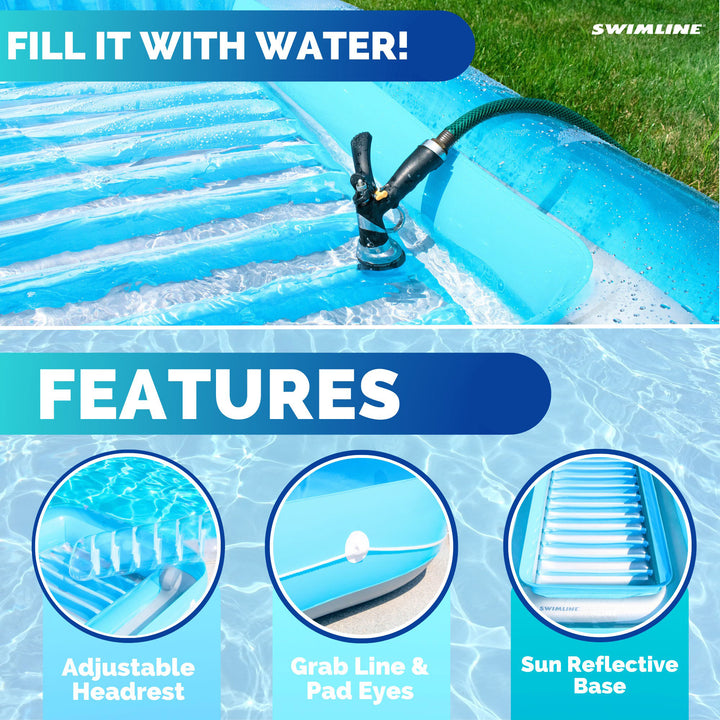 Swimline Original Suntan Tub Relaxing Outdoor Water Lounge Float, Blue (3 Pack) - VMInnovations