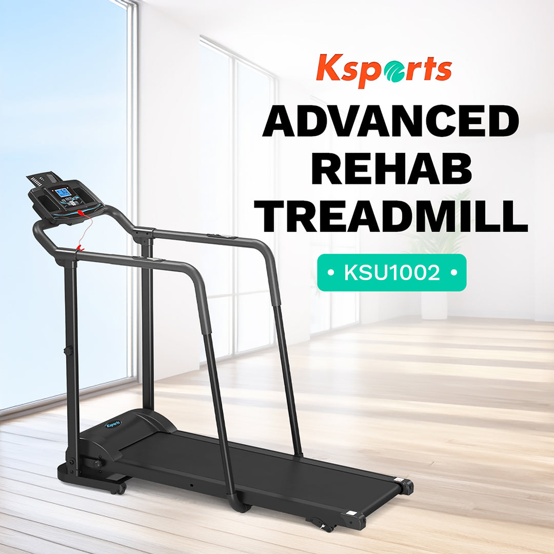 Ksports Advanced Rehab Treadmill 2.25 Horsepower Motor, Bluetooth Kinomap, Black - VMInnovations