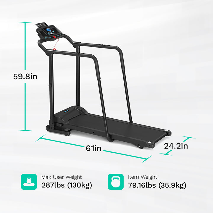 Ksports Advanced Rehab Treadmill 2.25 Horsepower Motor, Bluetooth Kinomap, Black - VMInnovations