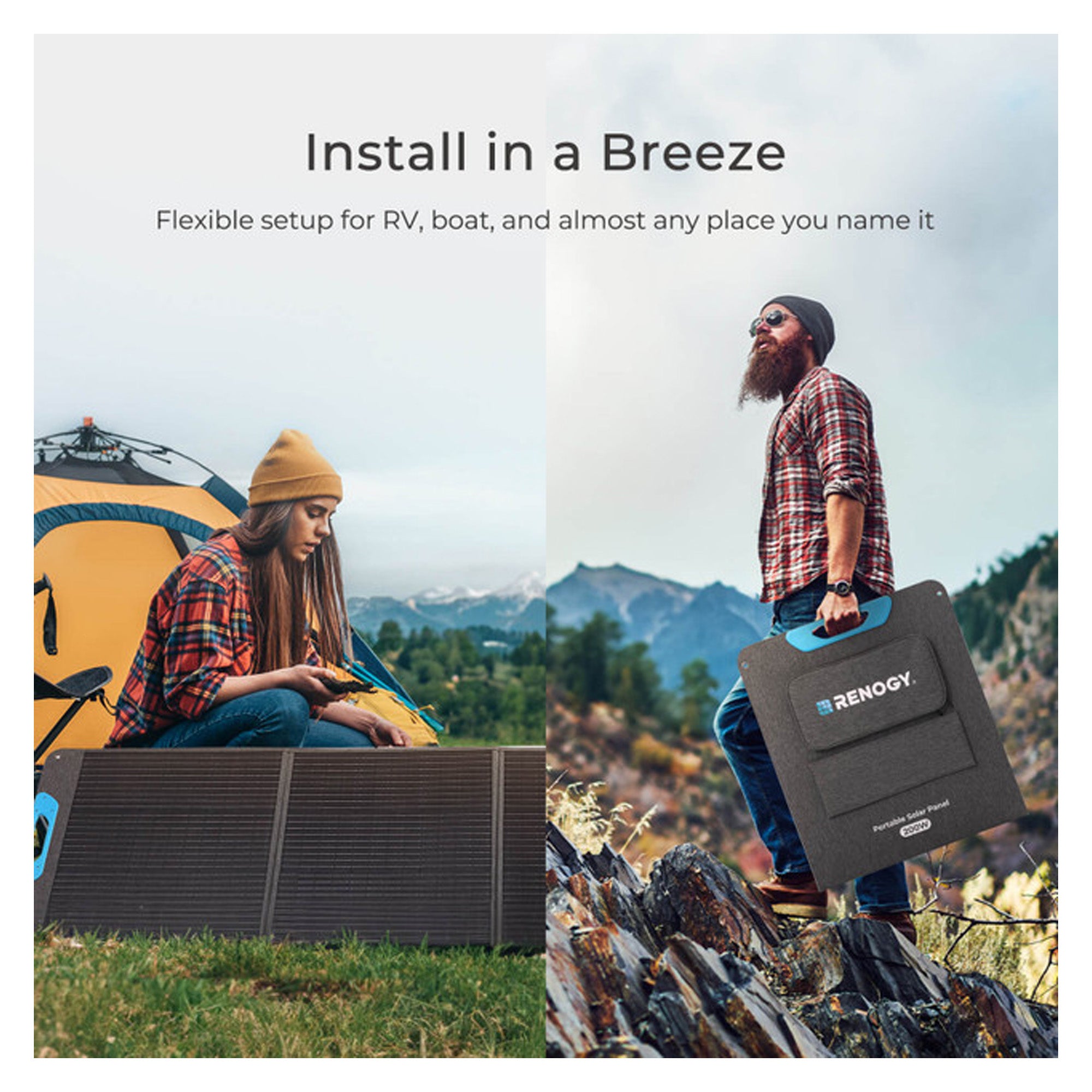 Renogy Portable Foldable Solar Panel, Power Backup for Camping Off Grid, 200W - VMInnovations