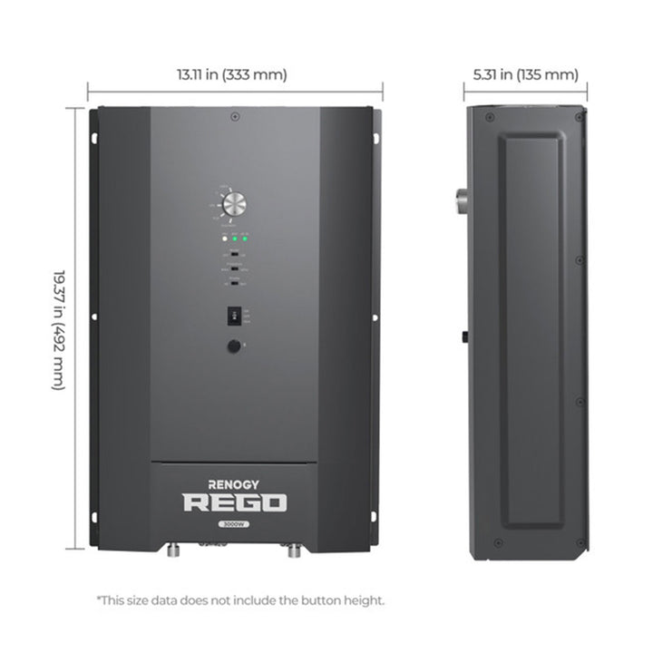 Renogy REGO 3000W 12V Pure Sine Wave Inverter Charger, Split Phase Design, Black - VMInnovations