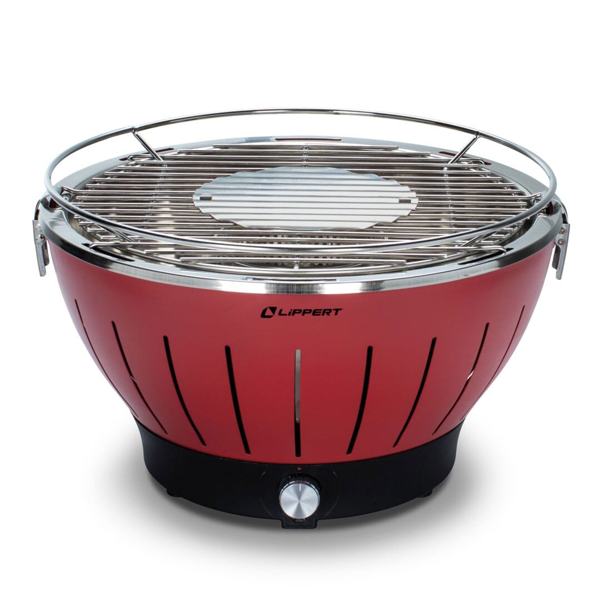 Lippert Odyssey Portable Charcoal Grill w/Cooler Attachment & Carry Case, Red - VMInnovations