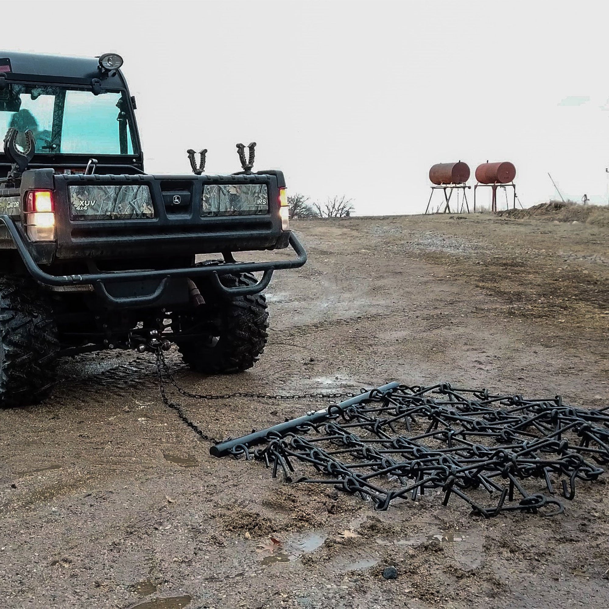 Field Tuff 6x4' Tow Behind Heavy Duty Drag Harrow with Powder Coat Paint Finish - VMInnovations