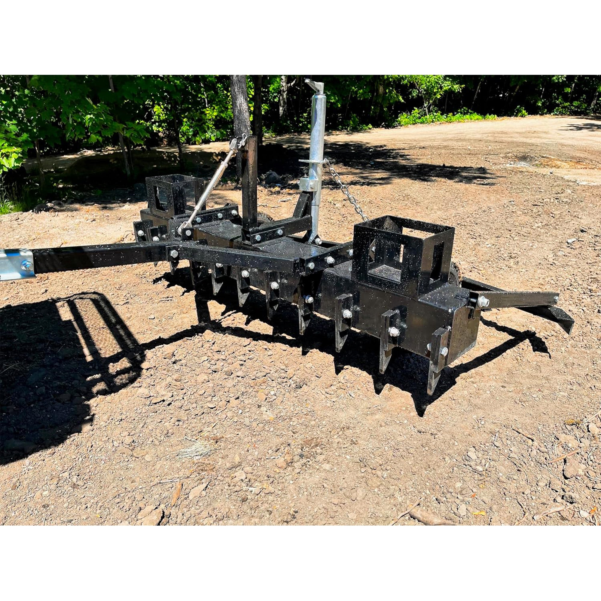 Field Tuff 60" Tow Behind Dirt Pulverizer with Adjustable Weight Trays, Black - VMInnovations