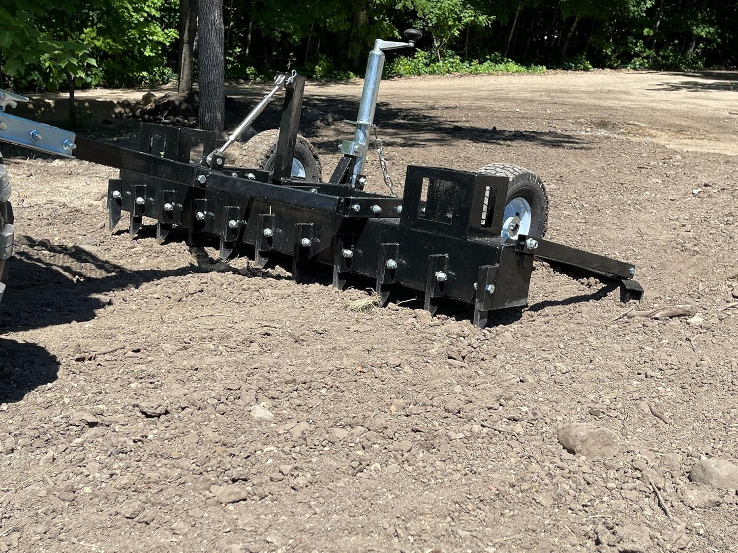 Field Tuff 60" Tow Behind Dirt Pulverizer with Adjustable Weight Trays, Black - VMInnovations