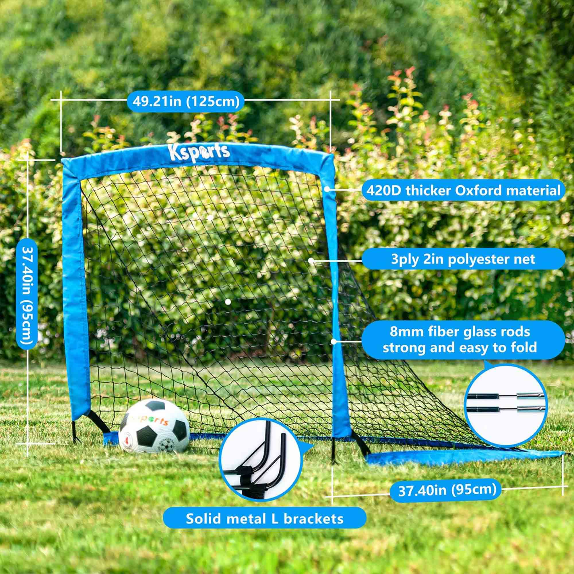 Ksports Squad Outdoor Portable Soccer Goal Set Kids Training Equipment, 4 x 3'