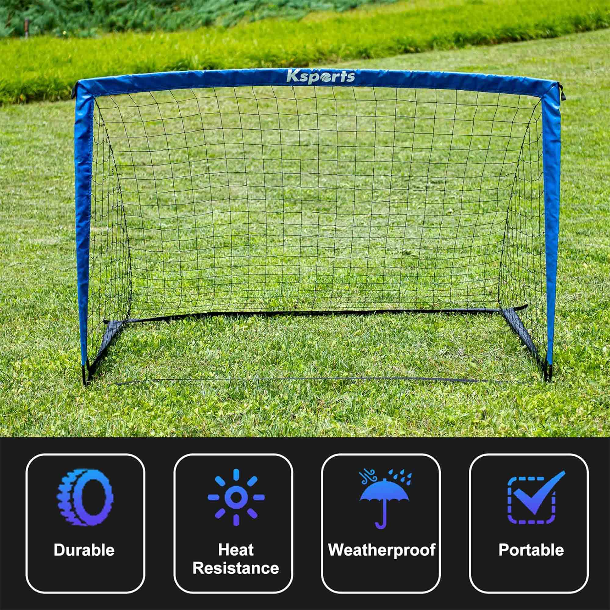 Ksports Squad Outdoor Portable Soccer Goal Set Kids Training Equipment, 6' x 4'