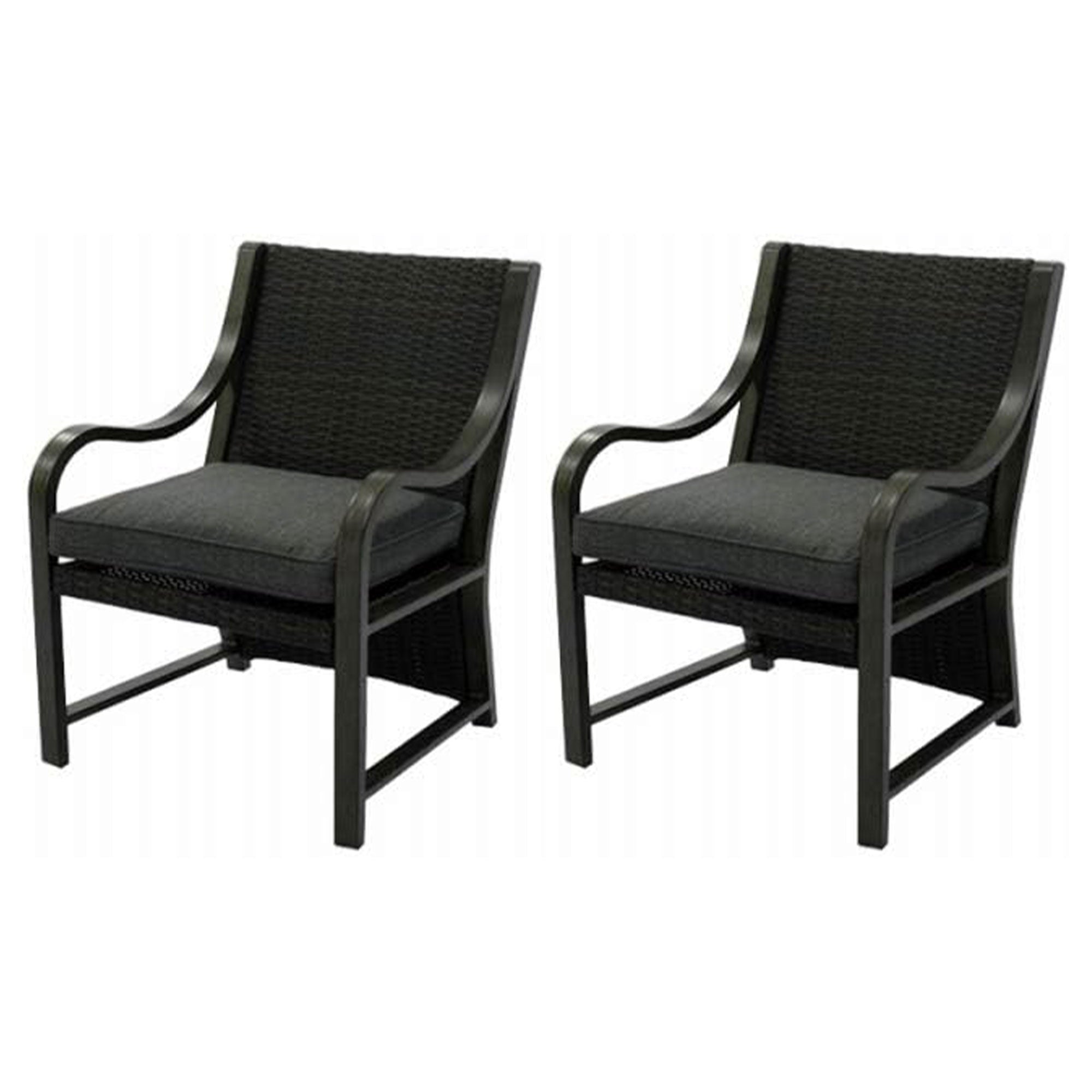 Four Seasons Courtyard Canmore Captain Outdoor Patio Cushioned Arm Chair, 2 Pack - VMInnovations