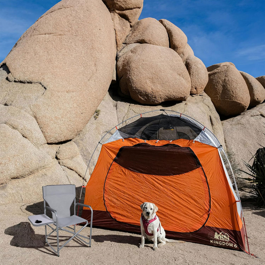 Four Seasons Courtyard Polyester Director Chairs with Side Table, 6 Pack, Gray - VMInnovations