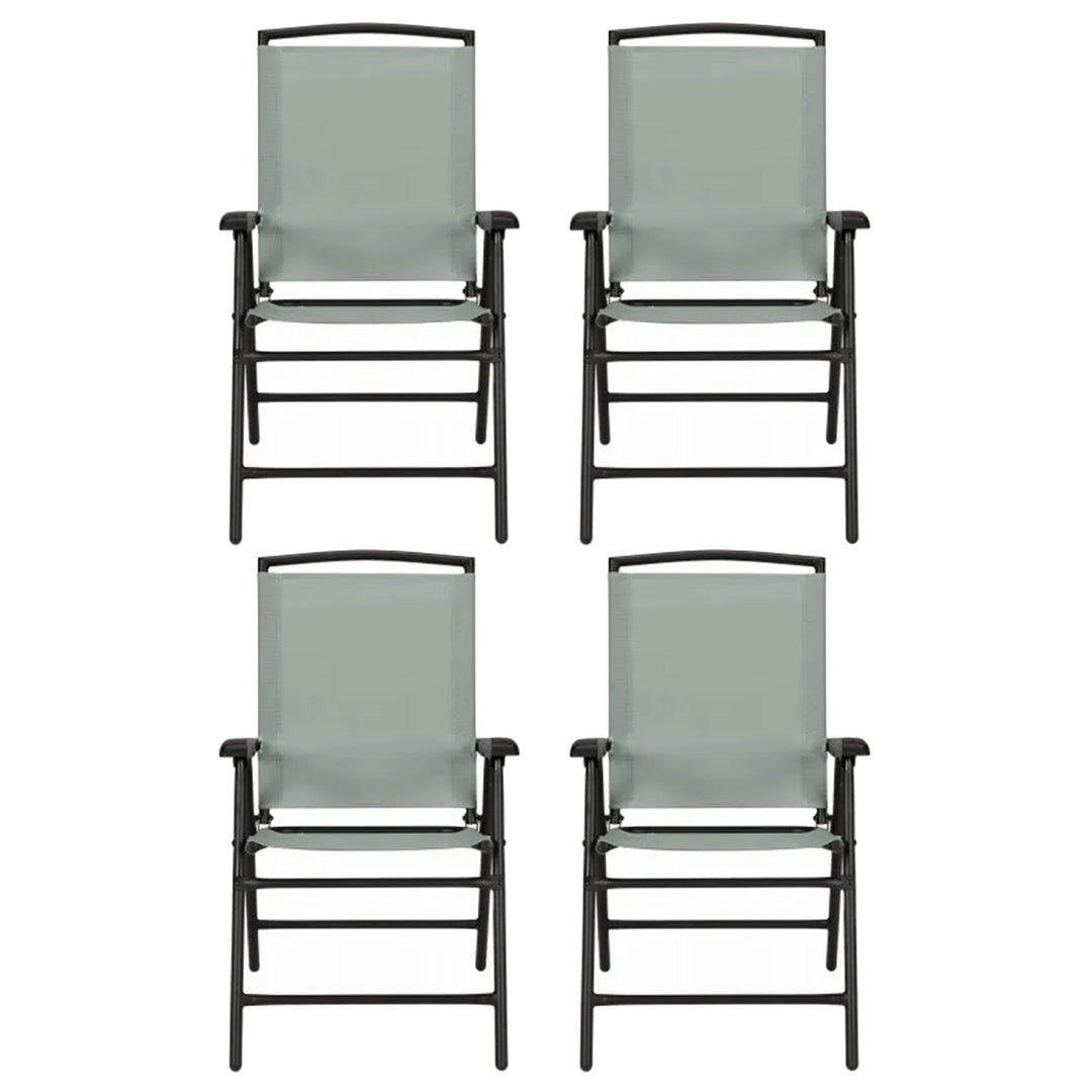 Four Seasons Courtyard Sunny Isles Outdoor Folding Lounge Chairs, 4 Pack, Green - VMInnovations