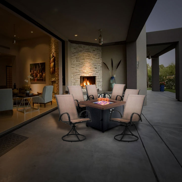 Four Seasons Courtyard Sunny Isles Outdoor Swivel Rocker Chairs, 2 Pack, Brown - VMInnovations