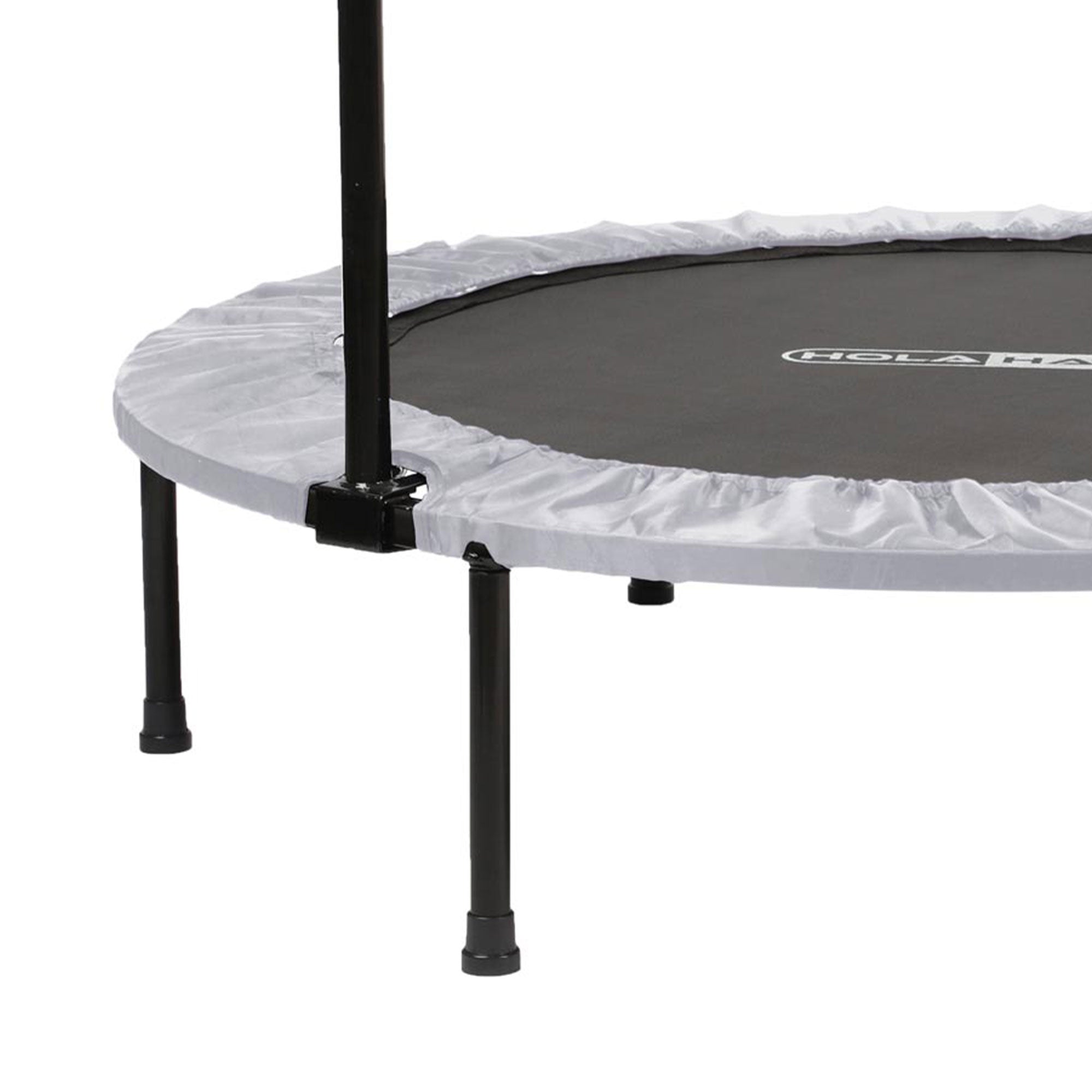 HolaHatha Foldable Mini Fitness Trampoline with Adjustable Handle, 48 in., White - VMInnovations