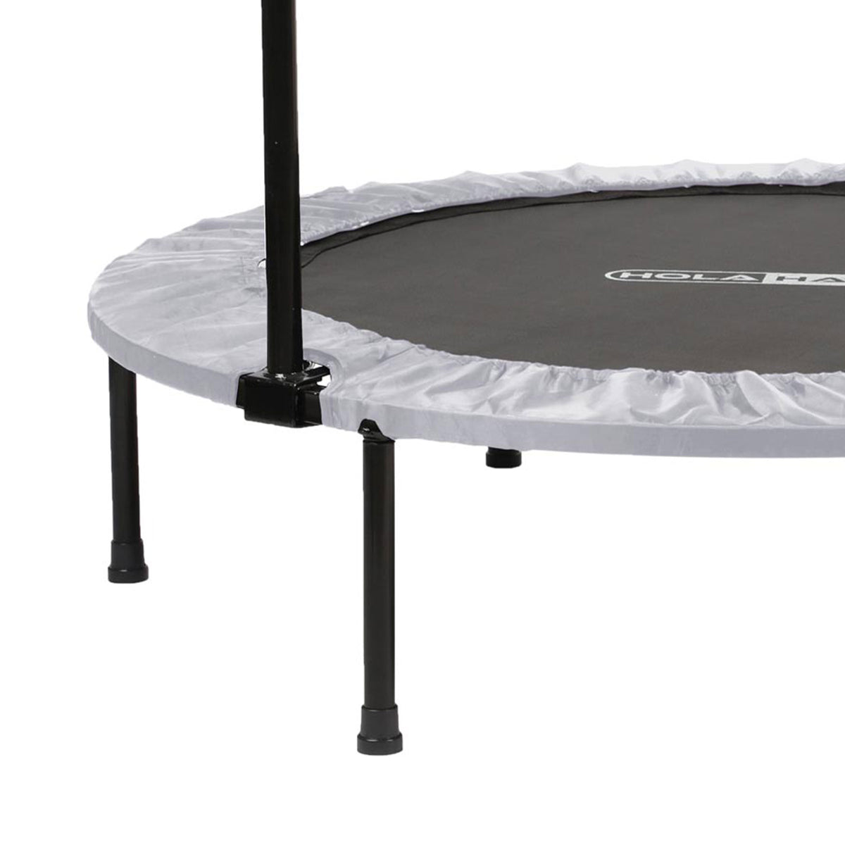 HolaHatha Mini Fitness Trampoline w/Adjustable Handle, 48 in., White (Open Box) - VMInnovations