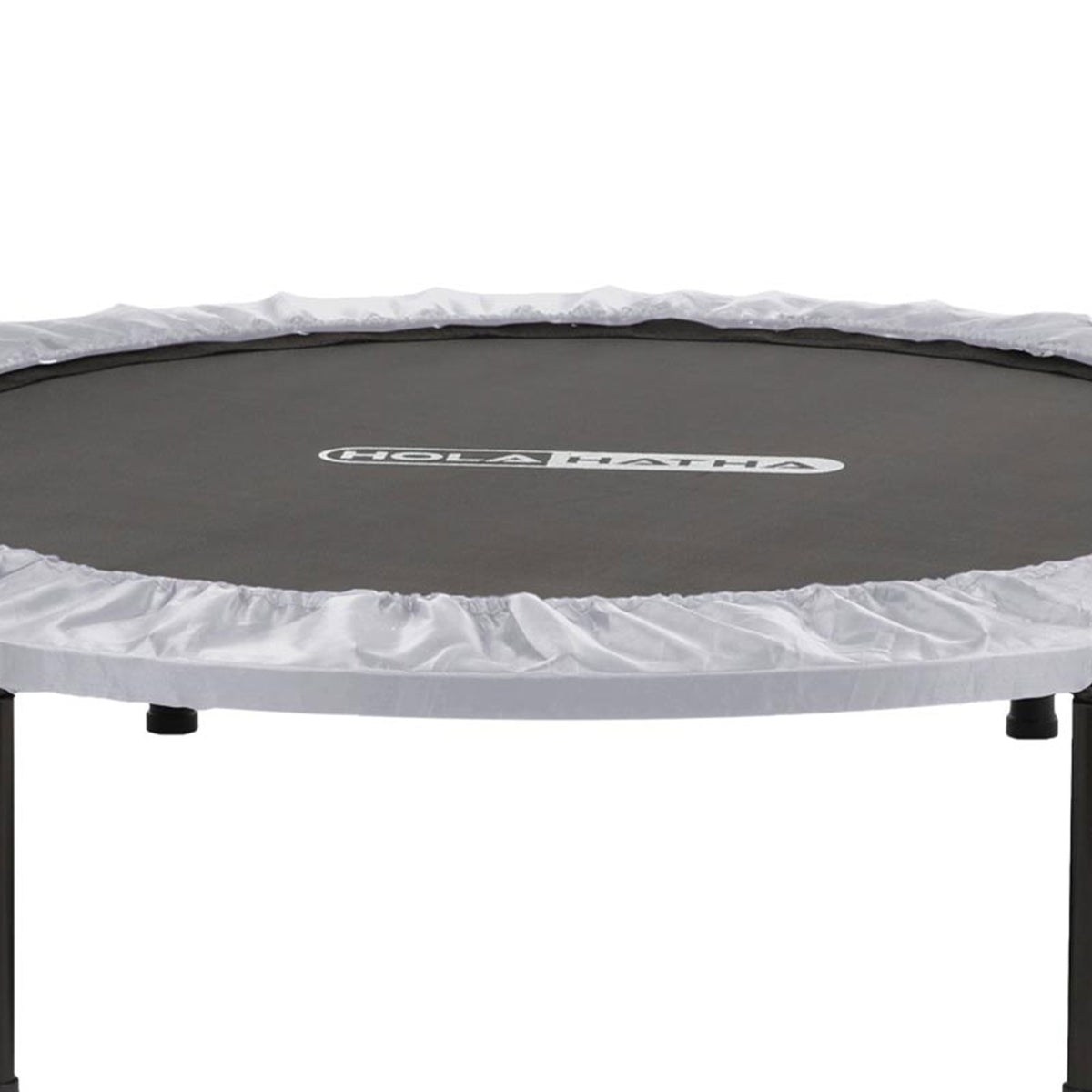HolaHatha Mini Fitness Trampoline w/Adjustable Handle, 48 in., White (Open Box) - VMInnovations