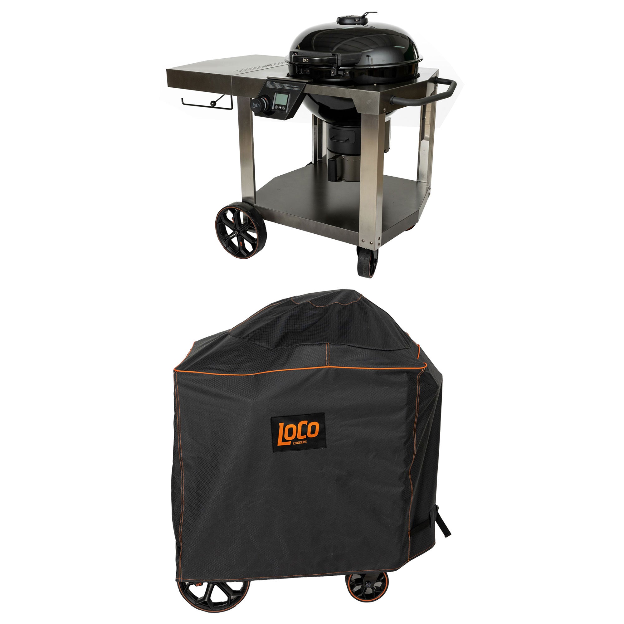 Loco Cookers 22.5" SmartTemp Kettle Grill with 22" Kettle Grill Cover, Black - VMInnovations
