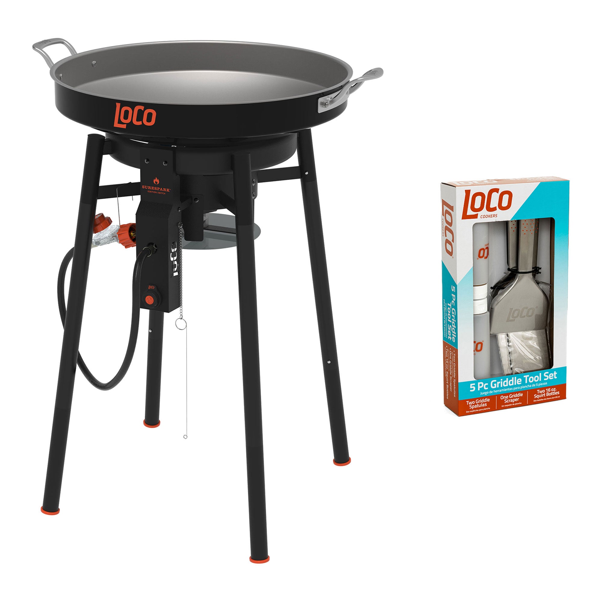 Loco Cookers 22 Inch SureSpark Disco Cooker and 5 Piece Griddle Accessory Kit - VMInnovations