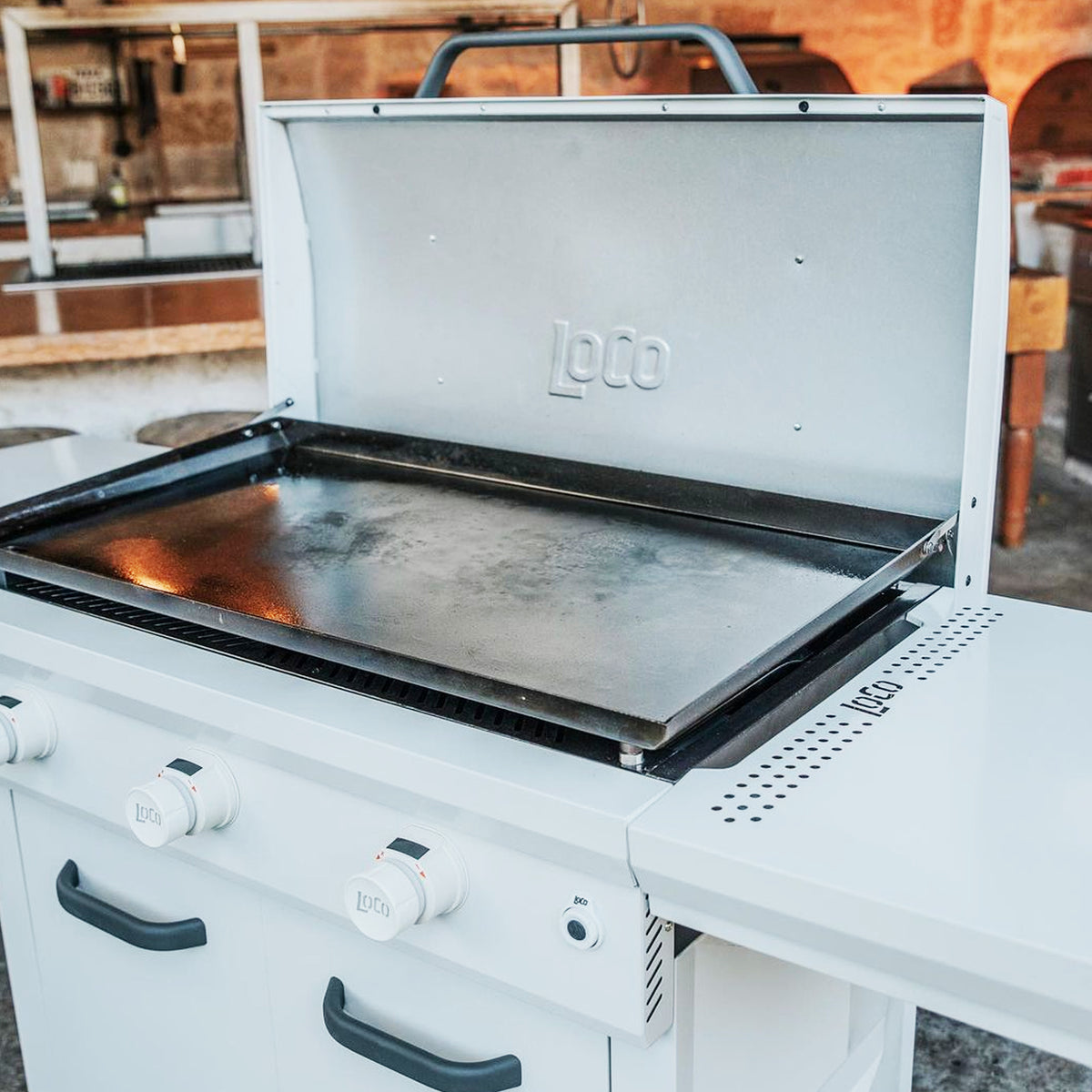 Loco Cookers 36" 3-Burner Digital Gas Grill and 5 Piece Griddle Accessory Kit