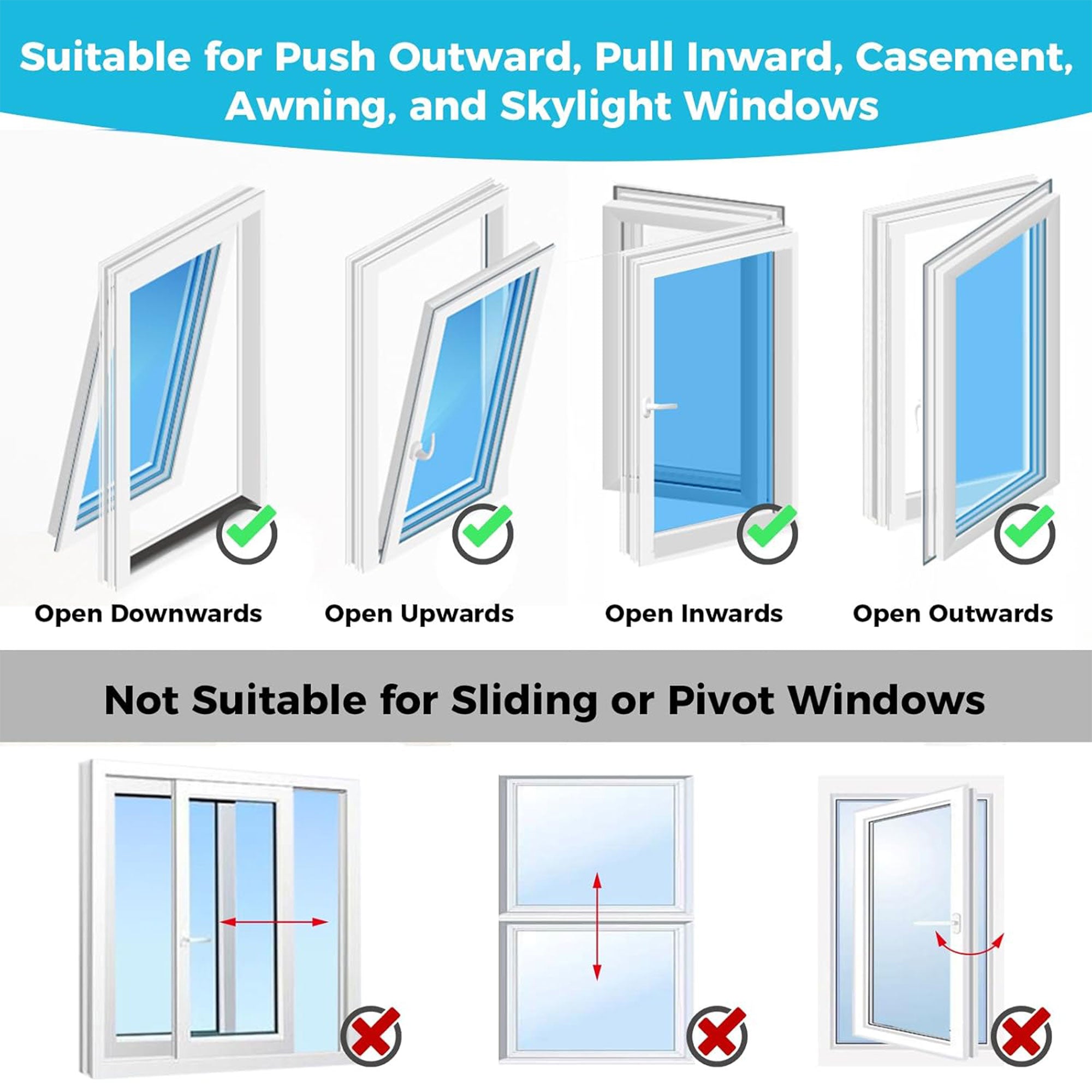 Renogy Window Seal Kit with Tape for Portable Home Air Conditioner Units, White - VMInnovations