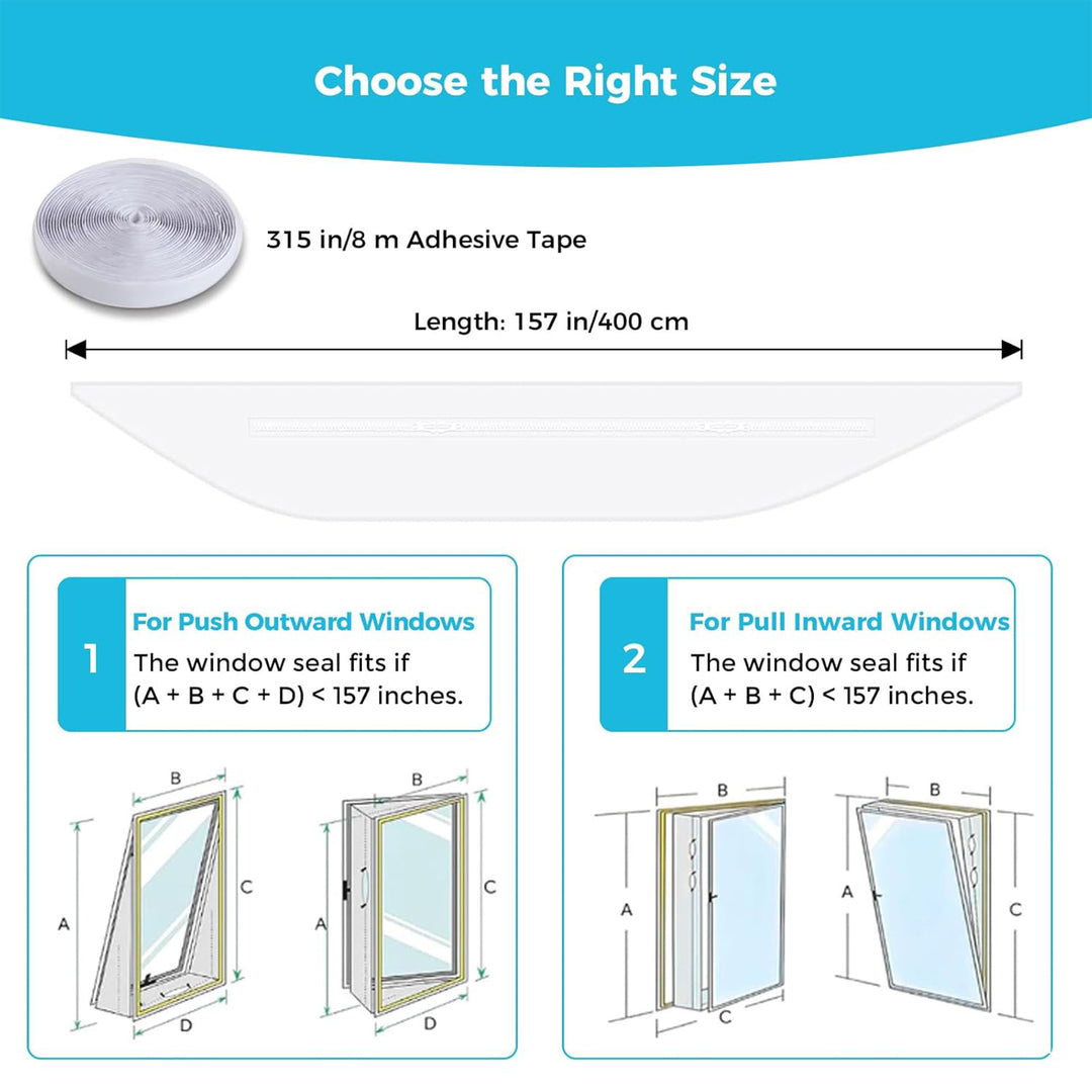 Renogy Window Seal Kit with Tape for Portable Home Air Conditioner Units, White - VMInnovations