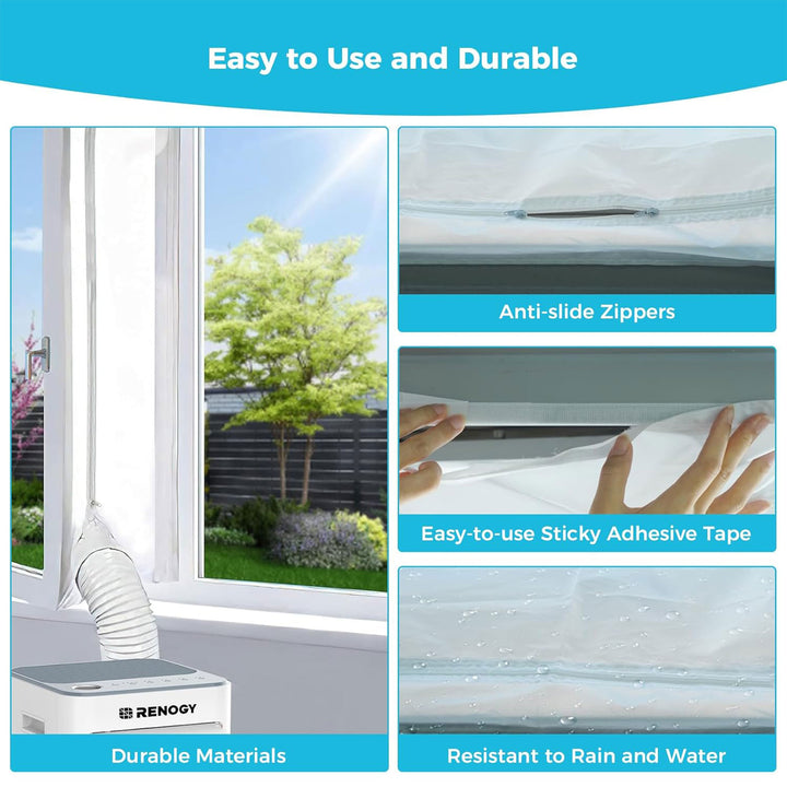 Renogy Window Seal Kit with Tape for Portable Home Air Conditioner Units, White - VMInnovations