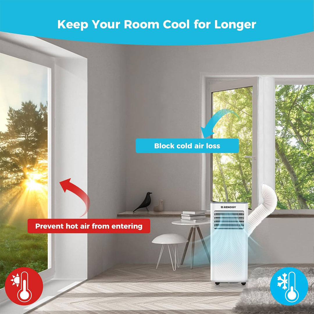 Renogy Window Seal Kit with Tape for Portable Home Air Conditioner Units, White - VMInnovations