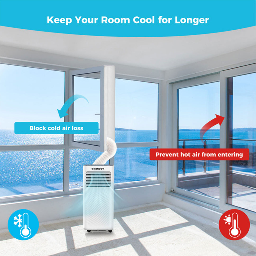 Renogy Window Seal Kit with Tape for Portable Home Air Conditioner Units, White - VMInnovations