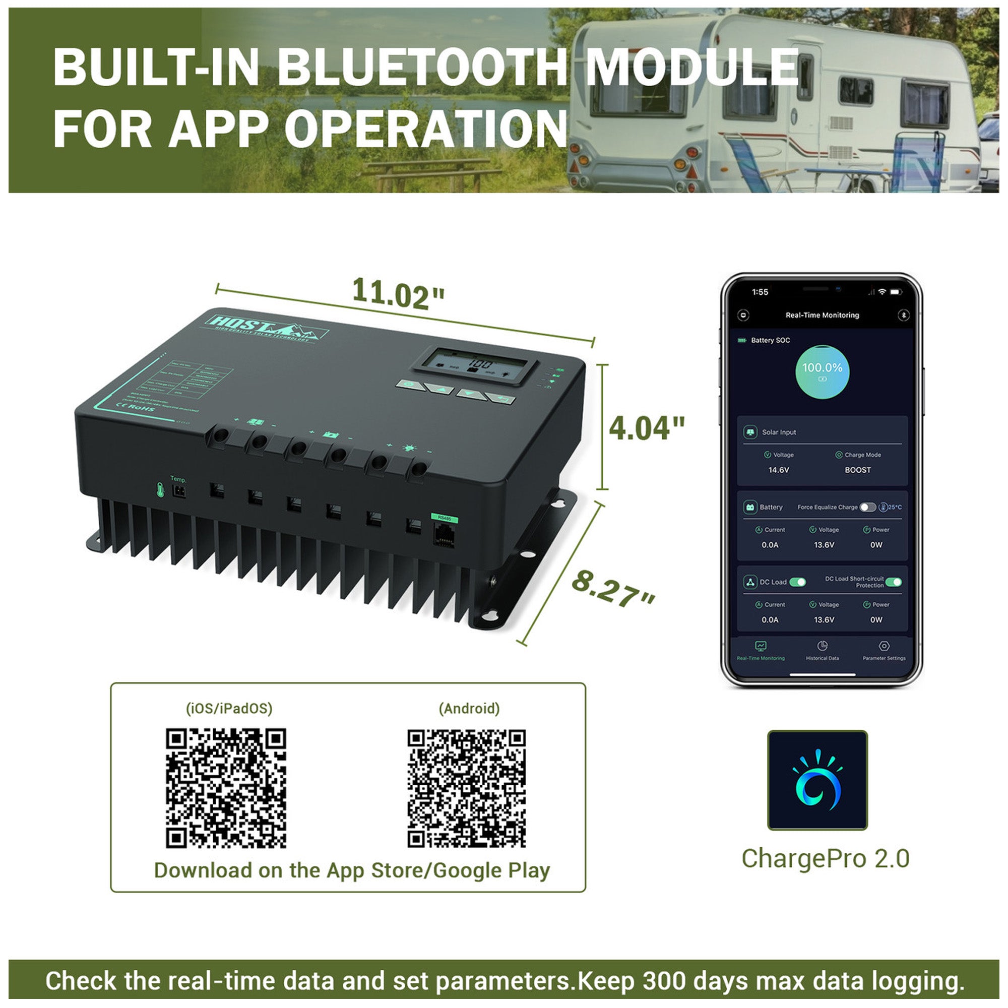 HQST Solar Charge Controller with Low Temp Protection, and Parallel Charging - VMInnovations