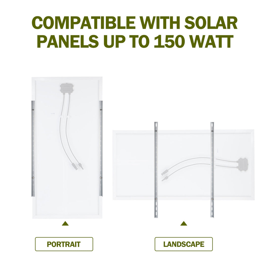 HQST Adjustable Solar Panel Tilt Mounting Brackets, 28” for 150W Panels, White - VMInnovations