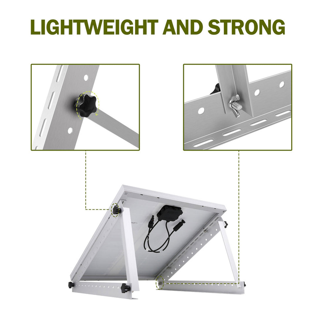 HQST Adjustable Solar Panel Tilt Mounting Brackets, 28” for 150W Panels, White - VMInnovations