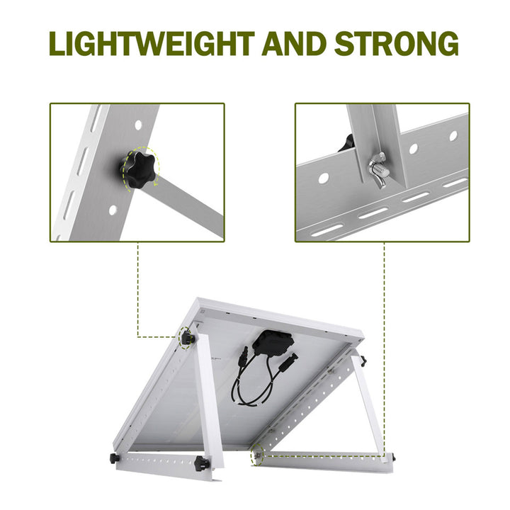 HQST Adjustable Solar Panel Tilt Mounting Brackets, 28” for 150W Panels, White - VMInnovations