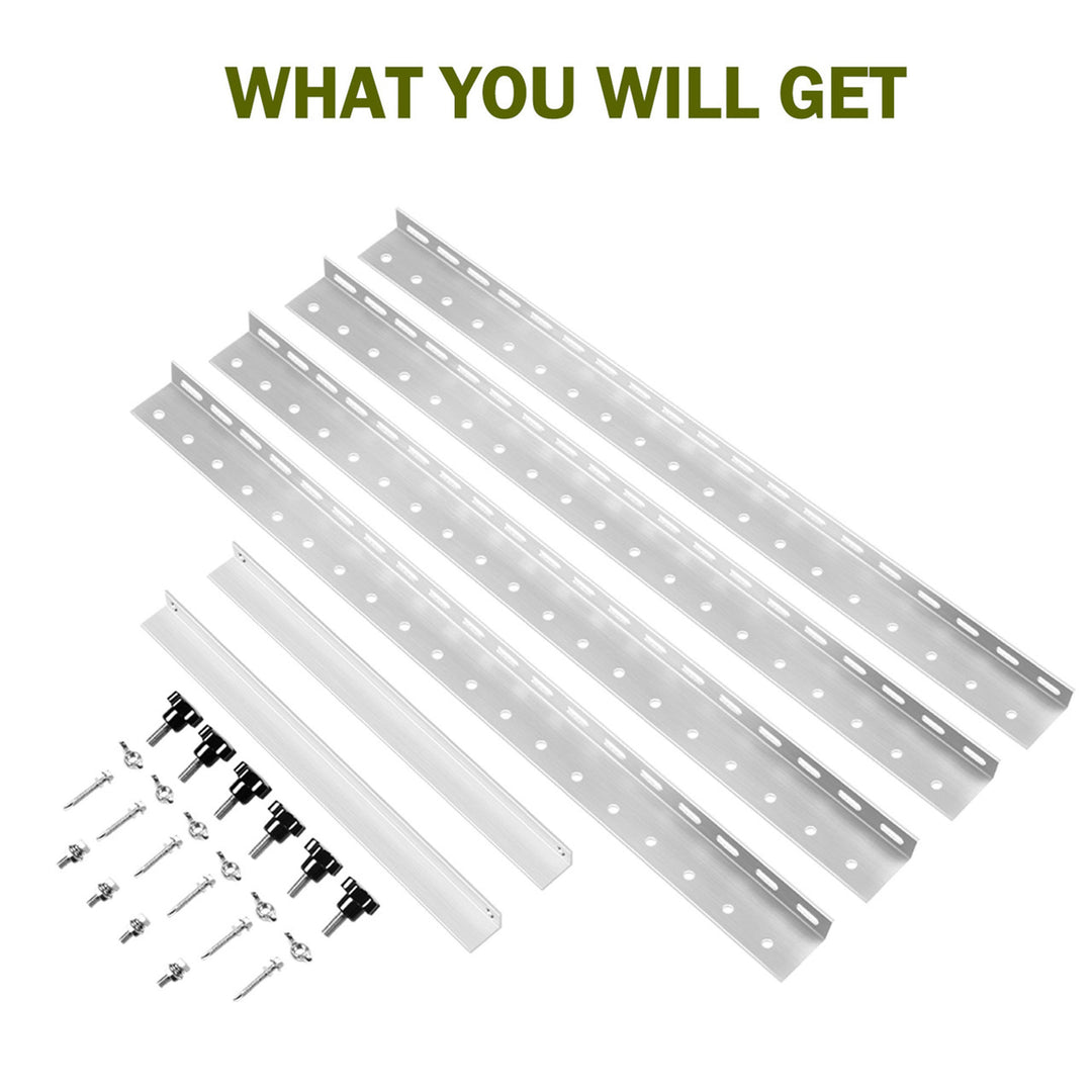 HQST Adjustable Solar Panel Tilt Mounting Brackets, 28” for 150W Panels, White - VMInnovations