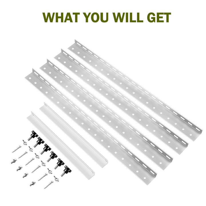 HQST Adjustable Solar Panel Tilt Mounting Brackets, 28” for 150W Panels, White - VMInnovations