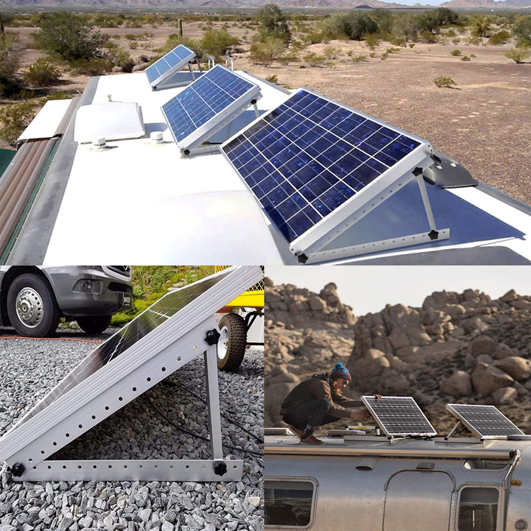 HQST Adjustable Solar Panel Tilt Mounting Brackets, 28” for 150W Panels, White - VMInnovations