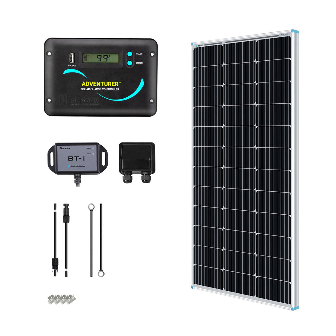 Renogy Solar Panel Starter Kit with Charge Controller, Adaptor, Brackets for RV