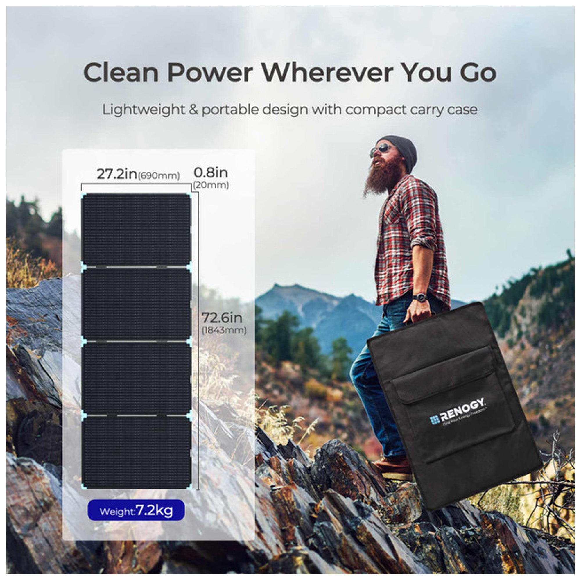 Renogy Portable Foldable Solar Panel, Suitcase Design for Camping Off Grid, 120W - VMInnovations
