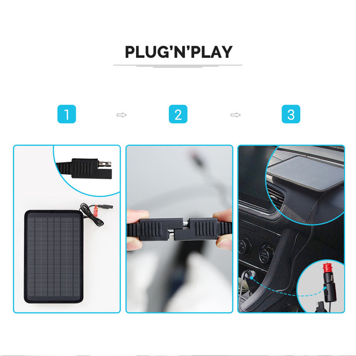 Renogy Solar Trickle Charger Portable Battery Maintainer with Lighter Plug, 5W - VMInnovations