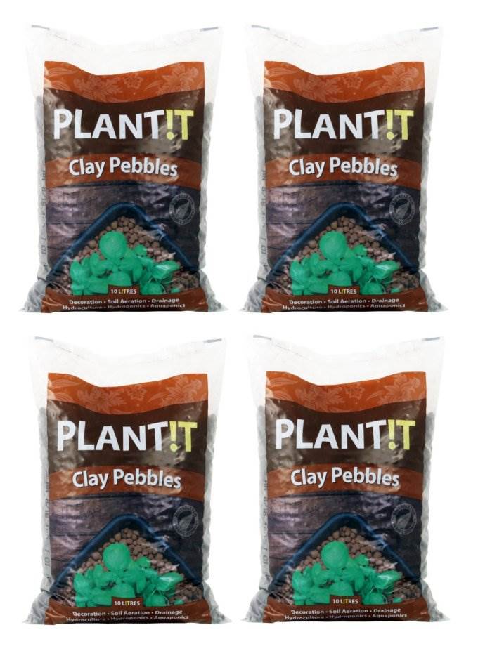 4 HYDROFARM PLANT!T GMC10L 10L Stable pH Soil Aeration Clay Pebble Bags - 8-16mm