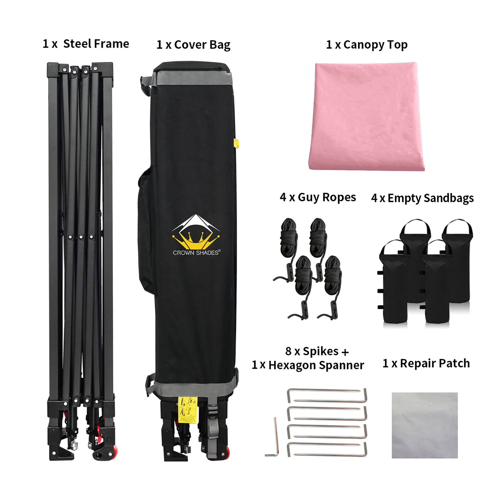 Crown Shades 10 x 10 Foot Instant Canopy Tent, Portable Shelter, Pink (Used) - VMInnovations