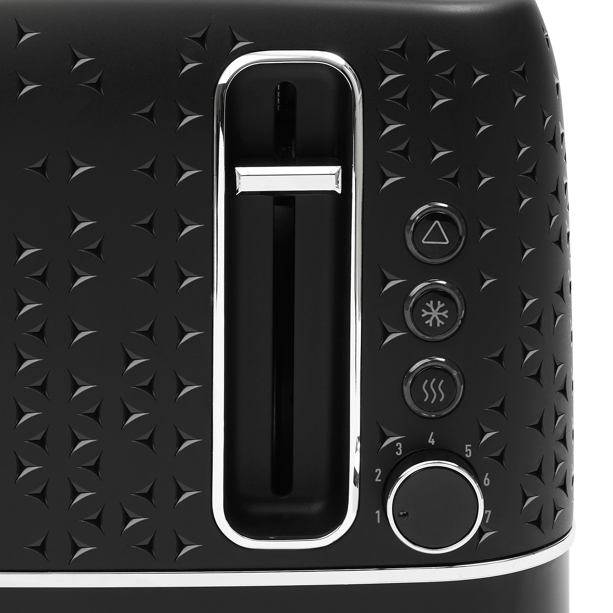 Haden Starbeck 4 Slice Wide Slot Stainless Steel Toaster, Black & Chrome