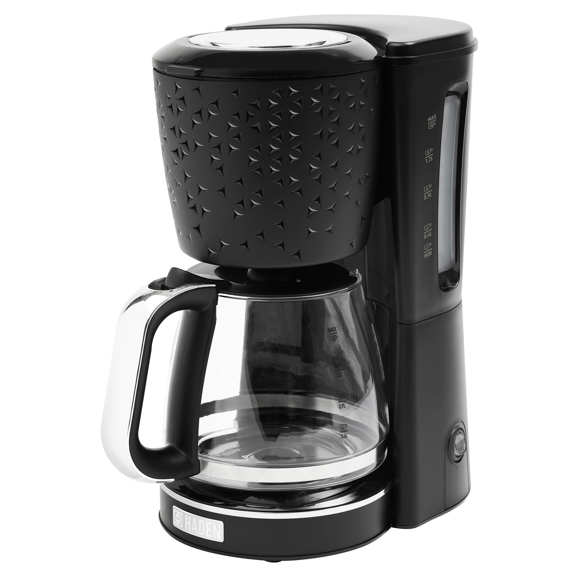 Haden Starbeck Coffee Machine, 10 Cup Auto Coffee Maker, Black & Chrome (Used) - VMInnovations