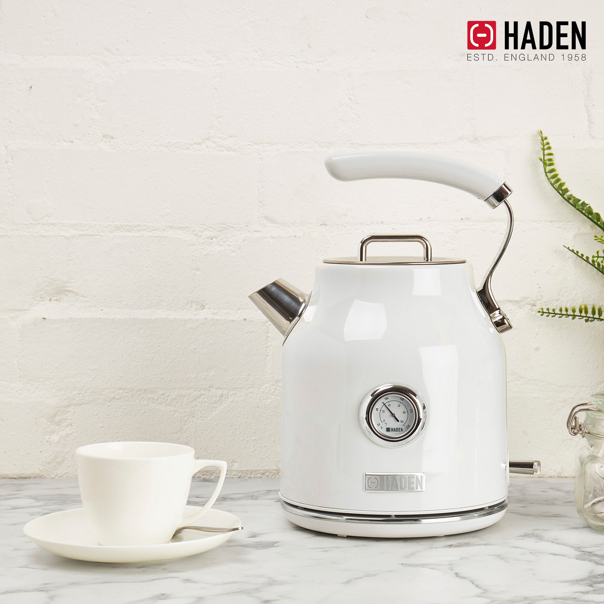 Haden 1.7L Cordless Electric Kettle w/Auto Shut Off for Kitchen, Ivory (Used) - VMInnovations