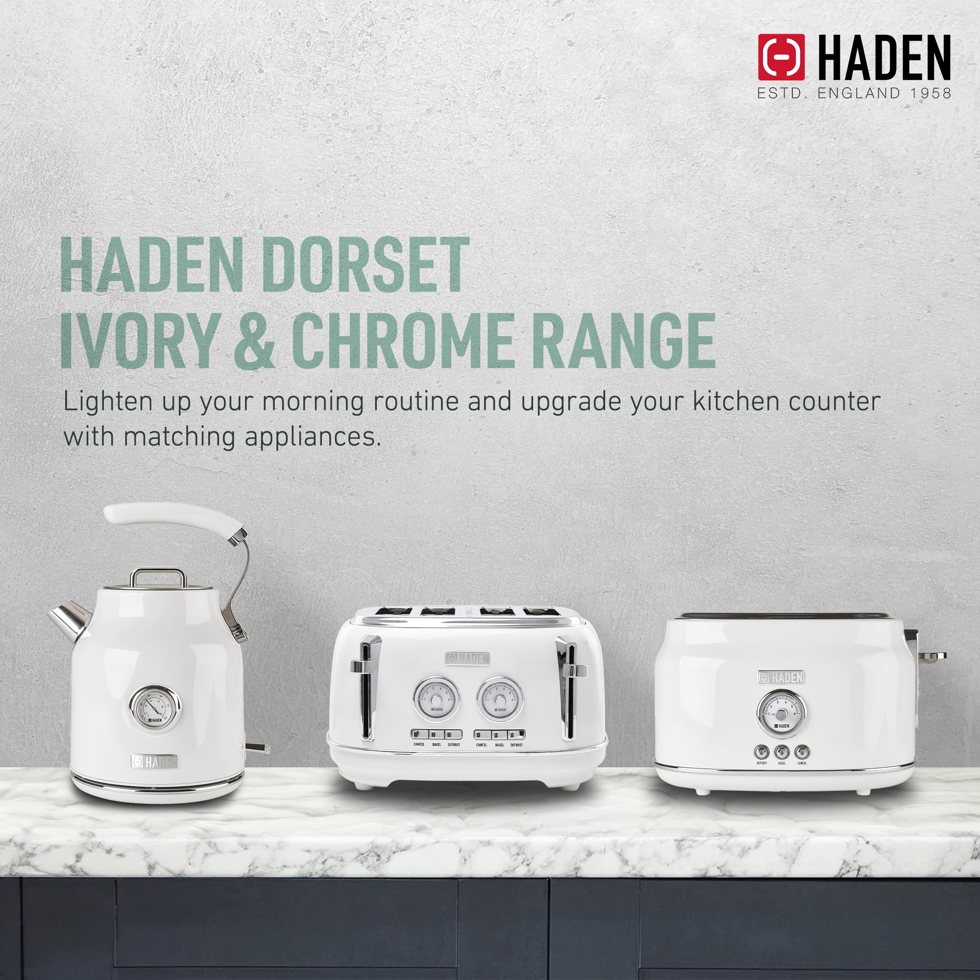 Haden Dorset 2 Slice Extra Wide Slot Stainless Steel Toaster w/Tray, Ivory(Used) - VMInnovations