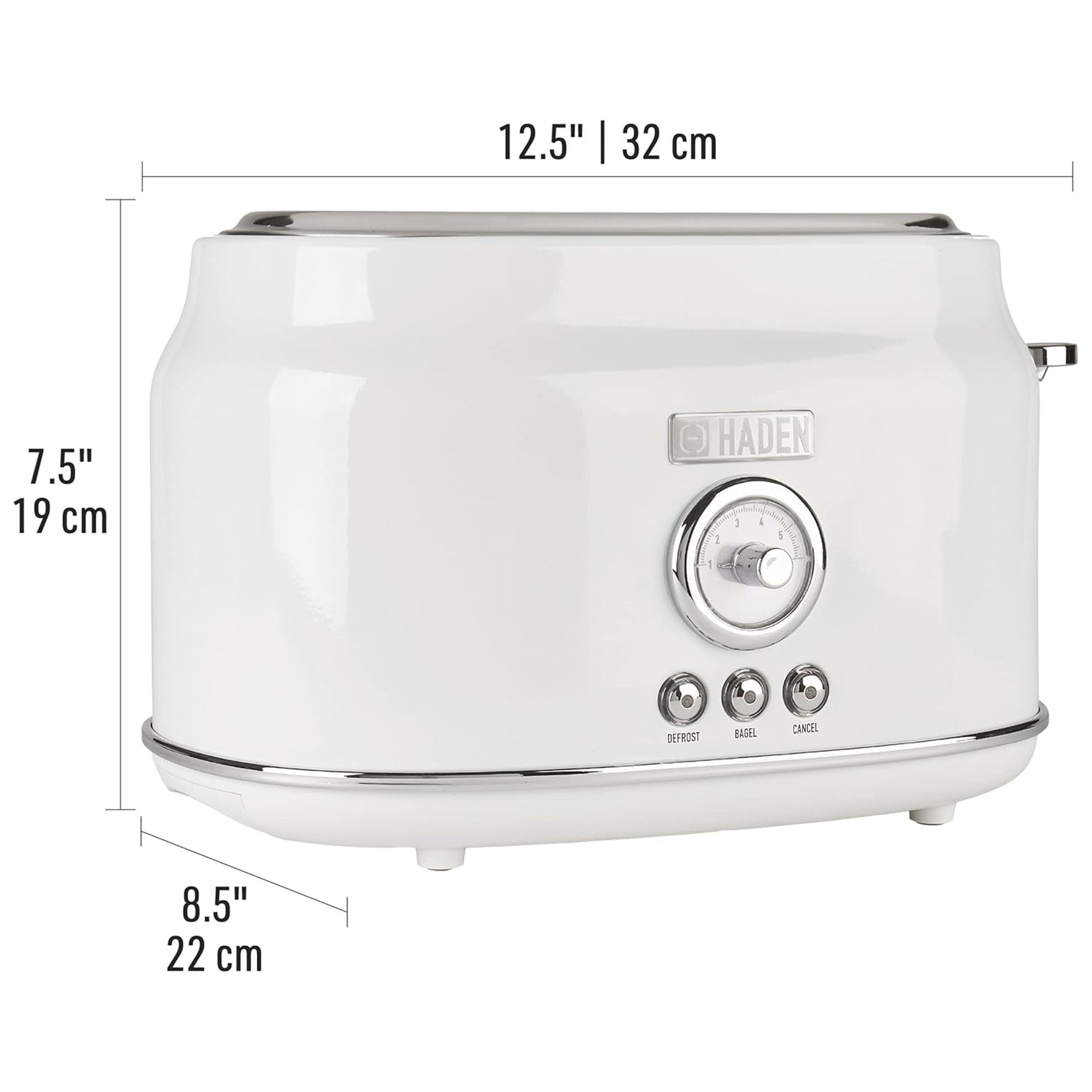 Haden Dorset 2 Slice Extra Wide Slot Stainless Steel Toaster w/Tray, Ivory(Used) - VMInnovations