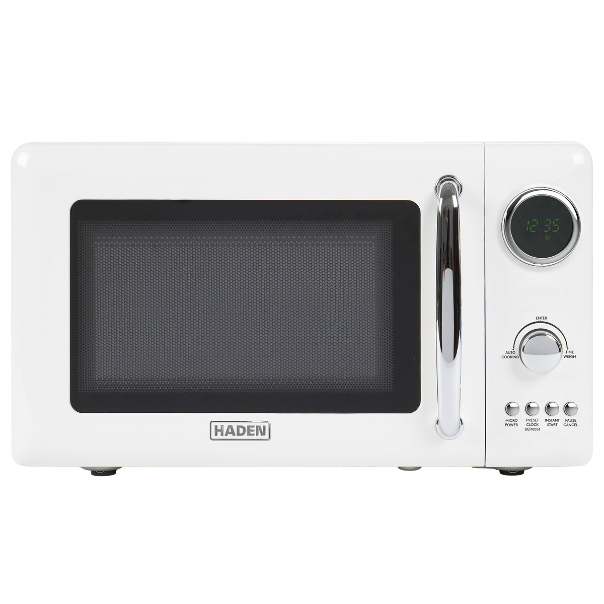 Haden 700 Watt 0.7 Cb Ft Microwave Oven w/Digital Controls, Ivory/Chrome (Used) - VMInnovations