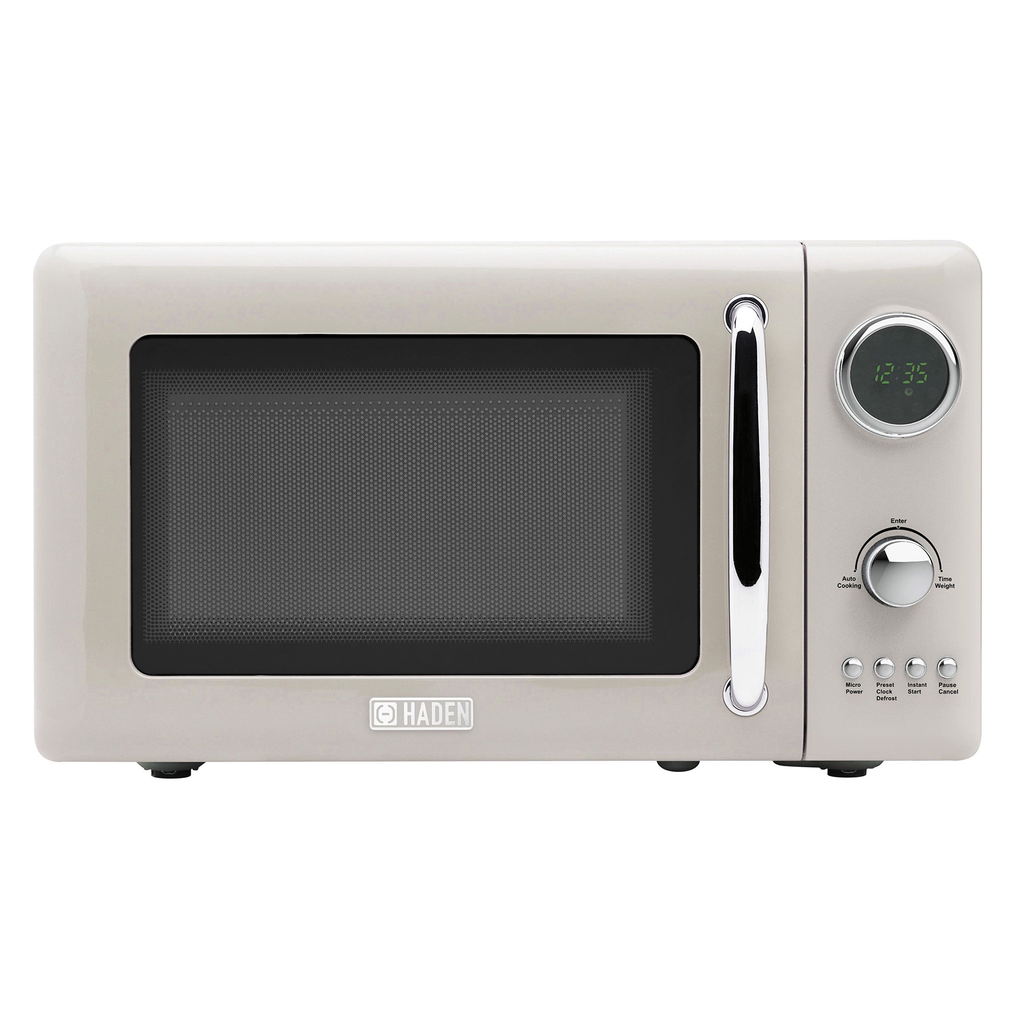 Haden 12 Cup Coffee Maker Machine & 700W Digital Microwave Oven, Putty/Chrome