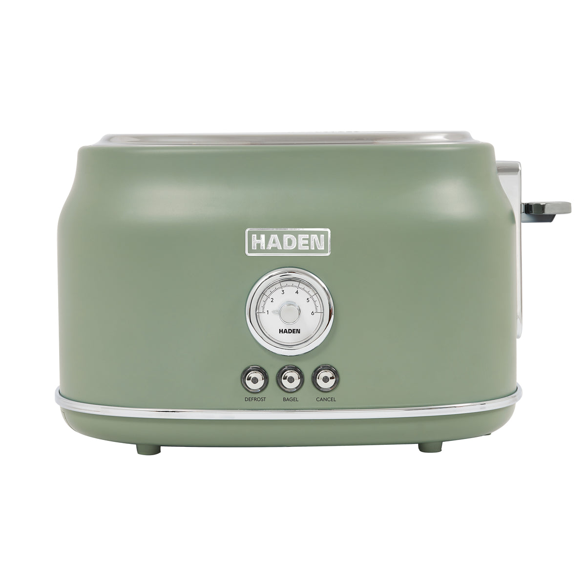 Haden 2 Slice Wide Slot Stainless Steel Toaster, Cedar Green & Chrome (Open Box)