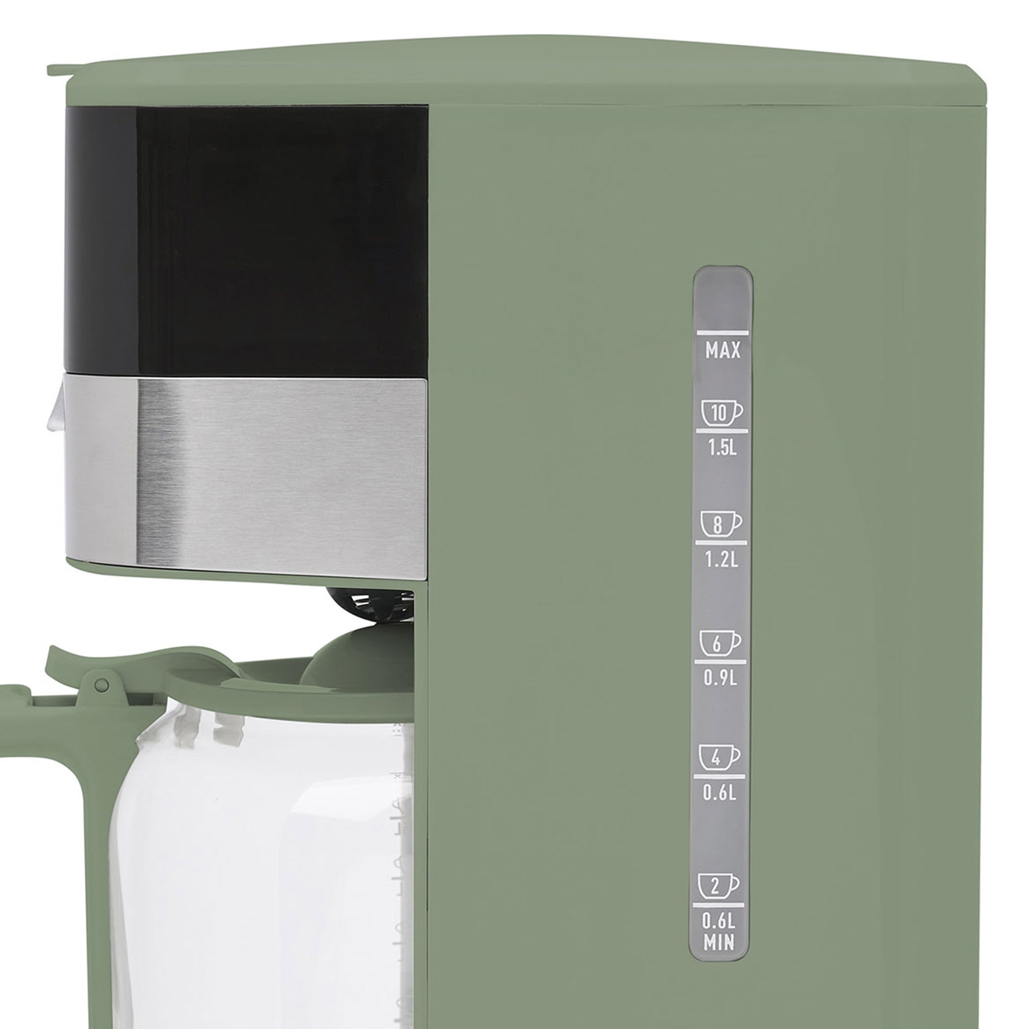 Haden Programmable Drip Coffee Maker, 12 Cup Cafe Machine & Carafe, Green/Chrome - VMInnovations